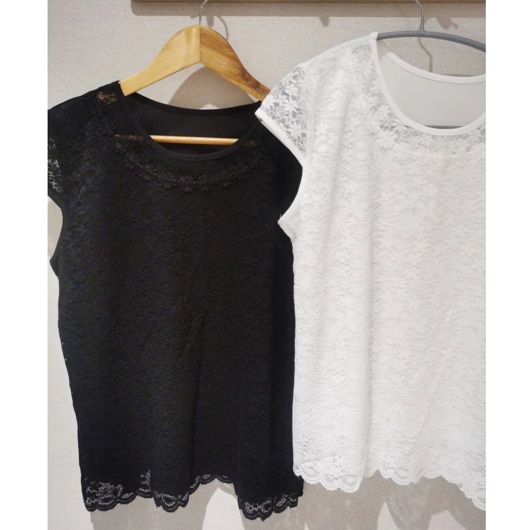女士圆领蕾丝短袖（韩国新品）