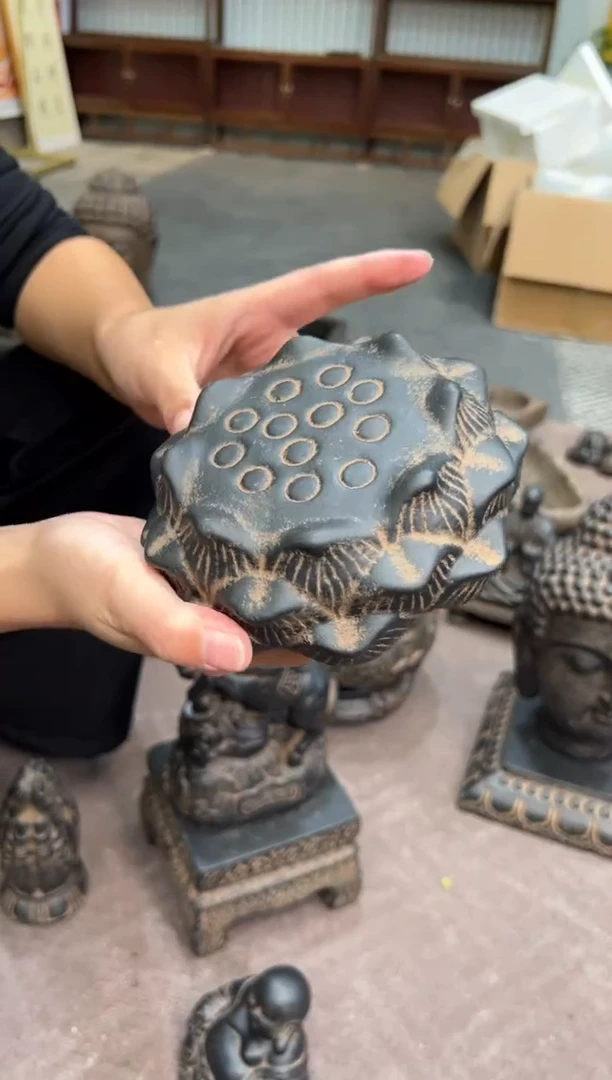 陶土【火山泥】莲蓬实心底座