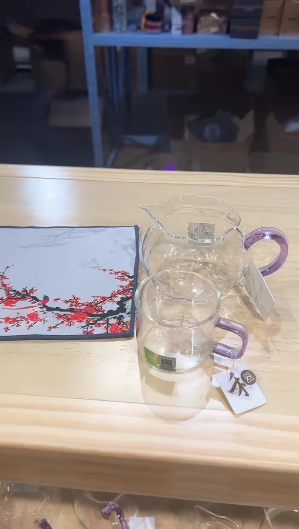 禾器-纳福茶海-浅紫色+清禾杯浅紫1只