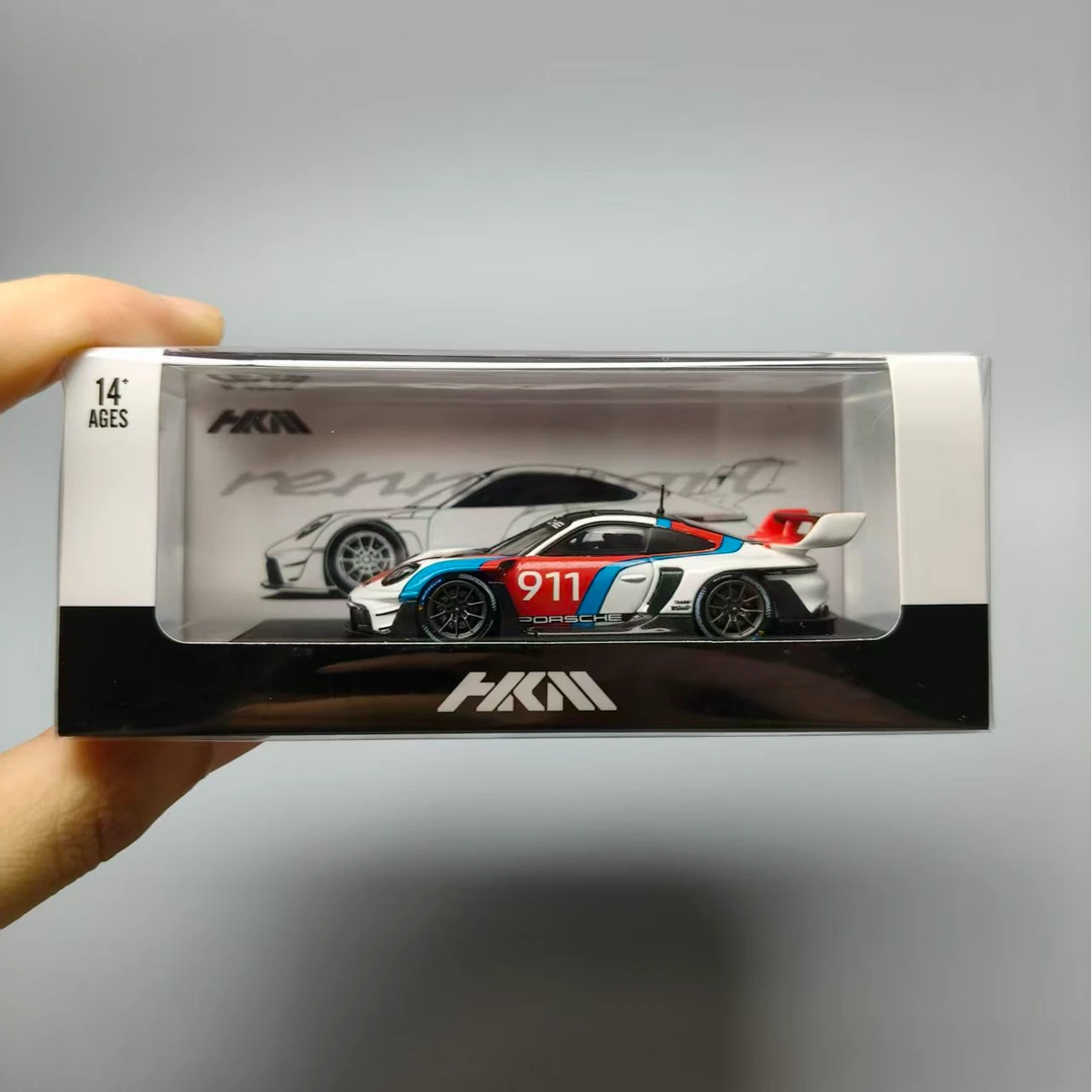 HKM 1:64 保时捷 911 GT3 R 赛车 合金汽车模型摆件收藏礼物