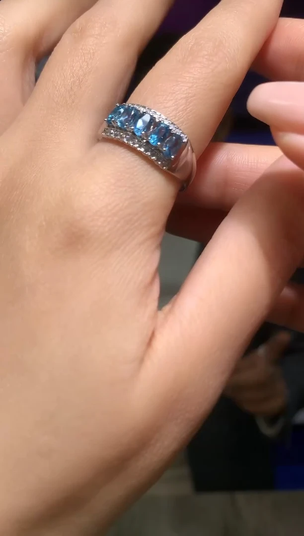 银S925镶嵌戒指托帕石【宝石世家严选】