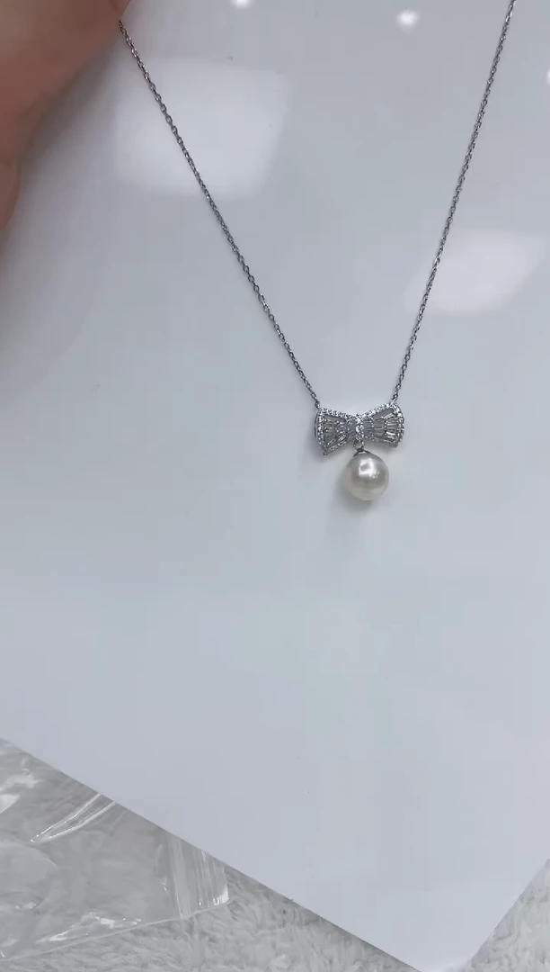 【闪购商品】海水珍珠颈饰银S925镶嵌海水珍珠项链