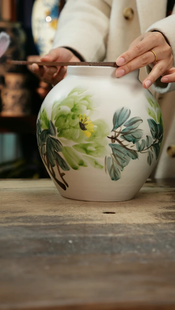 【闪购商品】瓷片景德镇纯手工釉下彩精品花瓶