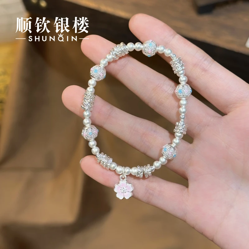 顺钦银楼 足银手链 【清婉手串】足银999民族风设计感银手串