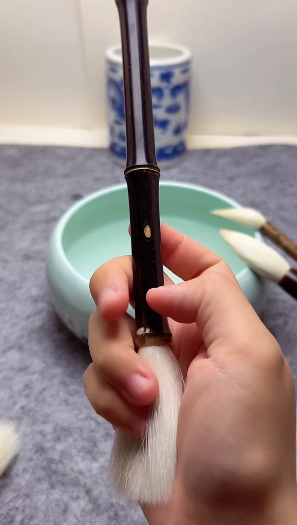 紫竹杆羊毫1支 出锋5.5 笔杆微瑕 【清水试笔 蘸墨不退】