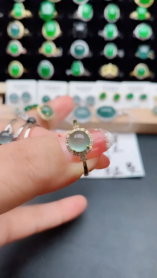【闪购商品】翡翠戒指银S925镶嵌58500