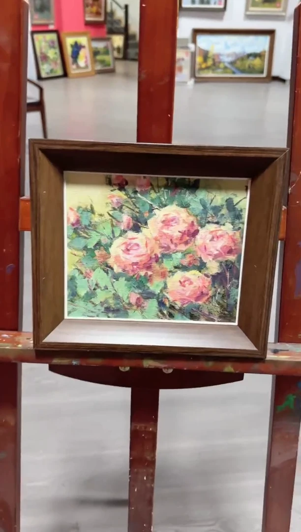 手绘油画作品《 花卉》21*24