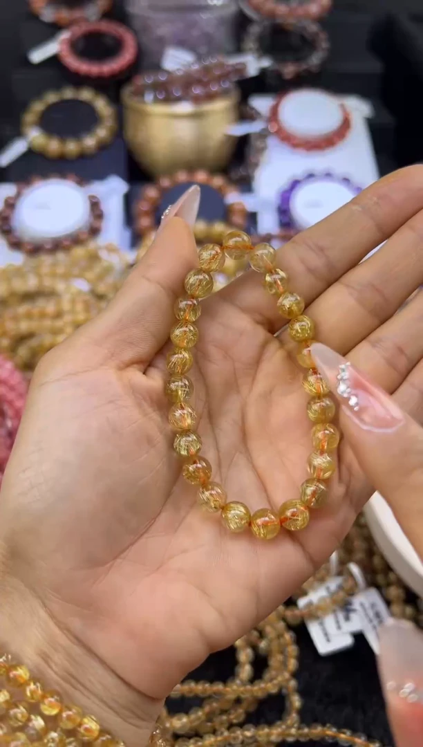 未镶嵌手串水晶金发晶7.5mm