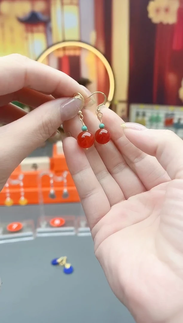 未镶嵌耳钉玛瑙/玉髓424