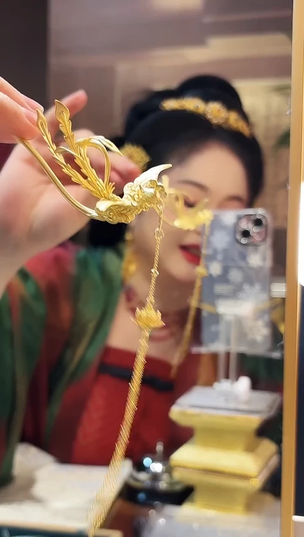 无925银金凤发簪/件