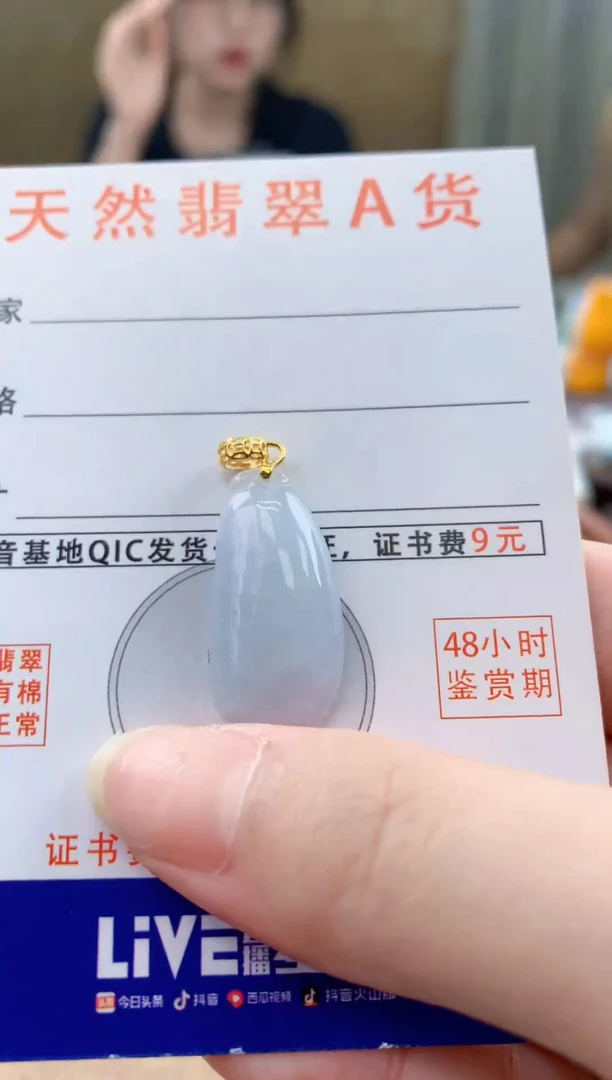 颈饰未镶嵌翡翠 天然A货翡翠挂件