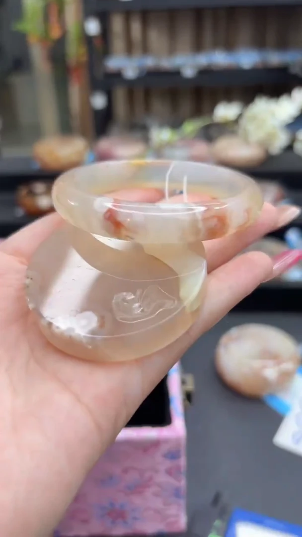 未镶嵌手镯石英质玉429(55圈赠送镯心)