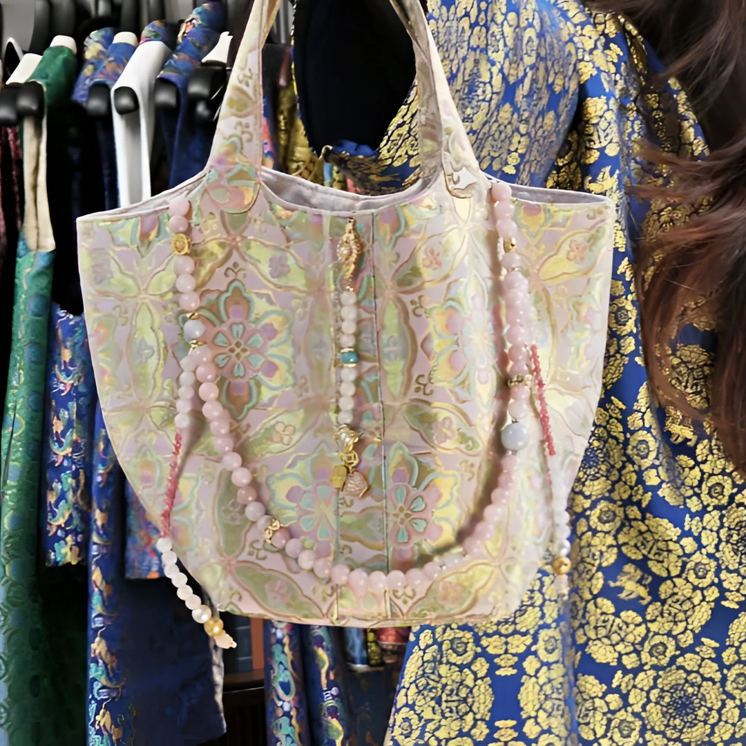 【四川工美蜀锦】新中式中国风桑蚕丝蜀锦定制包包