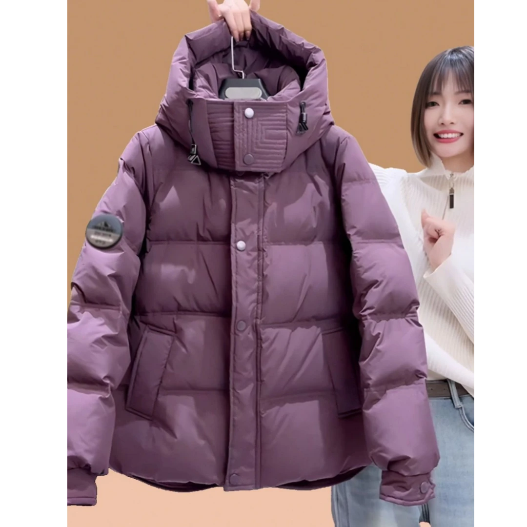 胖妹妹棉服女短款加厚外套设计感棉袄宽松连帽保暖韩版休闲面包服