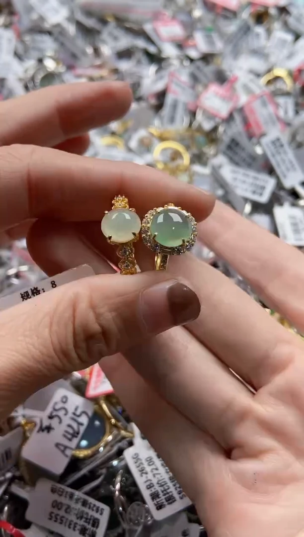 银S925镶嵌戒指翡翠777   6