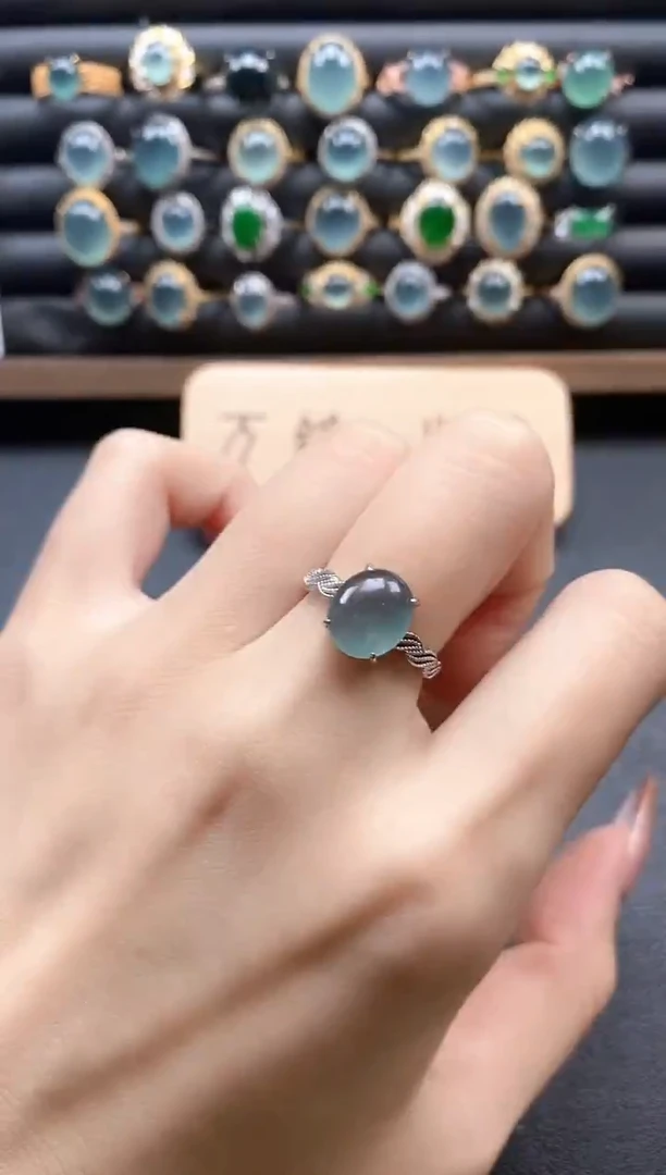 银S925镶嵌戒指翡翠51511