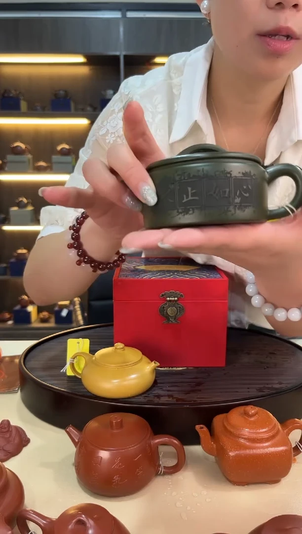 茶壶紫砂翡翠绿泥心如止水大口汉瓦李卢春