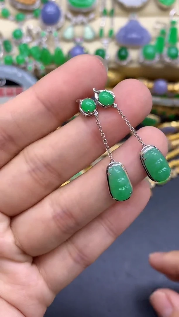 18K金镶嵌翡翠耳饰211-中国好珍宝