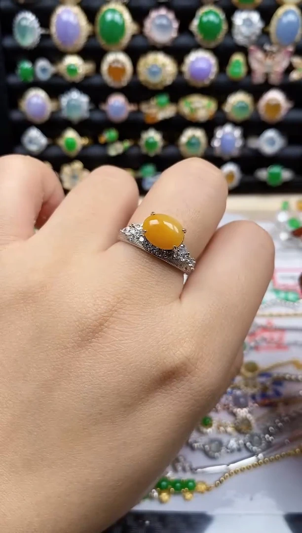 银S925镶嵌戒指翡翠4660