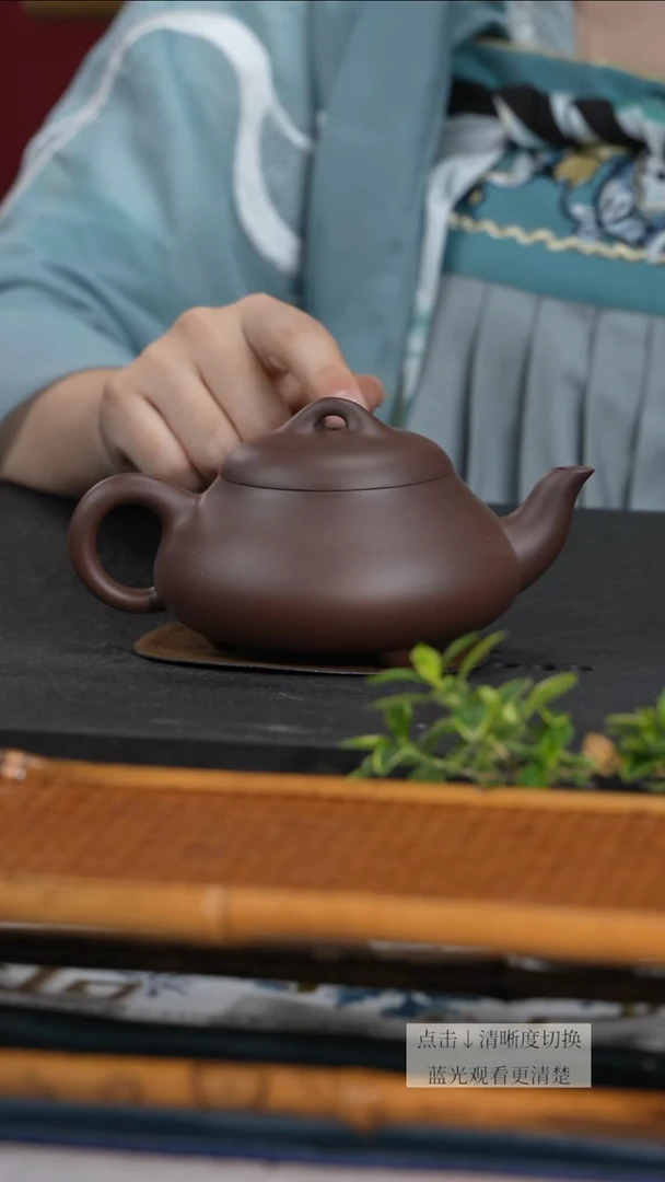 茶壶紫砂紫泥汉棠石瓢壶精工半手