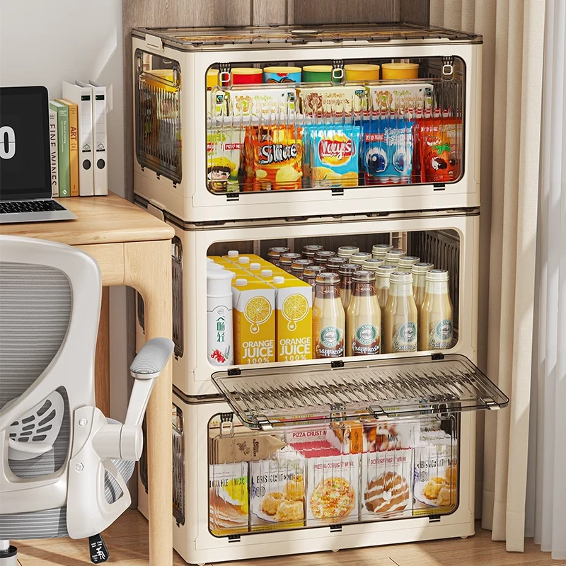 俏洁多层收纳箱零食玩具衣物储物盒家用折叠书本箱子整理神器