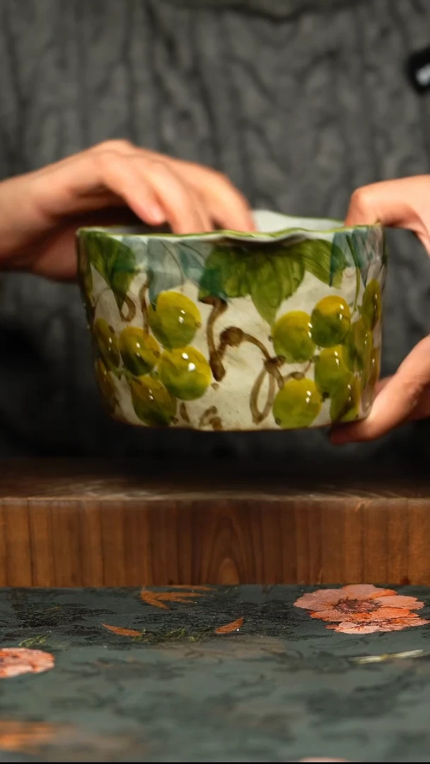杯釉下彩手工手绘同款陶器