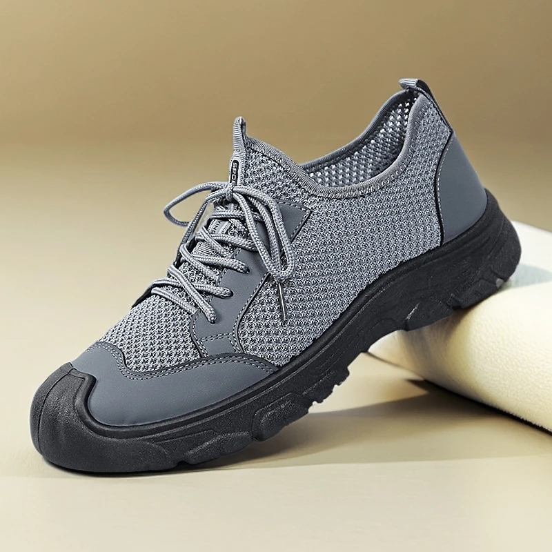 2025秋季新莱卡冰丝平跟圆头休闲网面舒适时尚品质休闲鞋