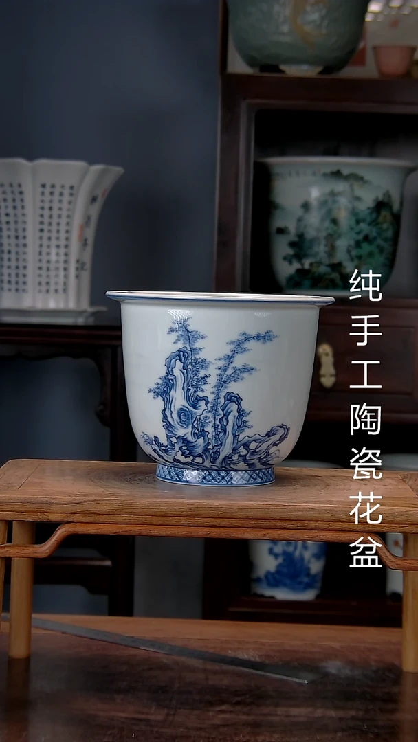 景德镇手工陶瓷花盆