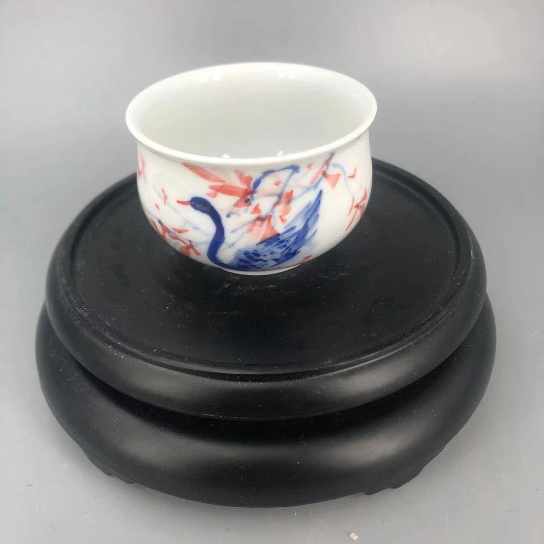【景德】红丰窑 红叶天鹅炉式杯 陶瓷 xy0016