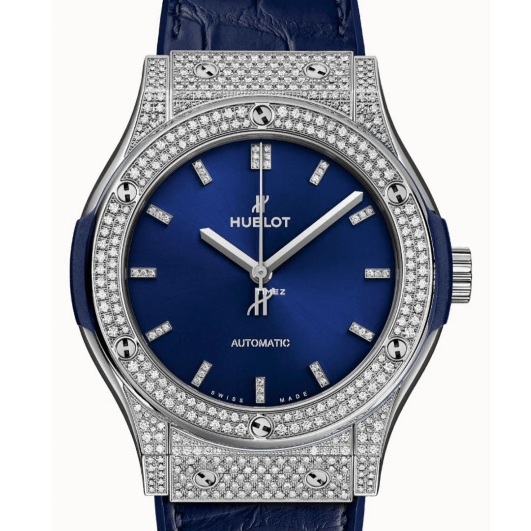 99新 Hublot/宇舶表 老佛爷/宇舶511后镶钻/自动机械/单表/45mm