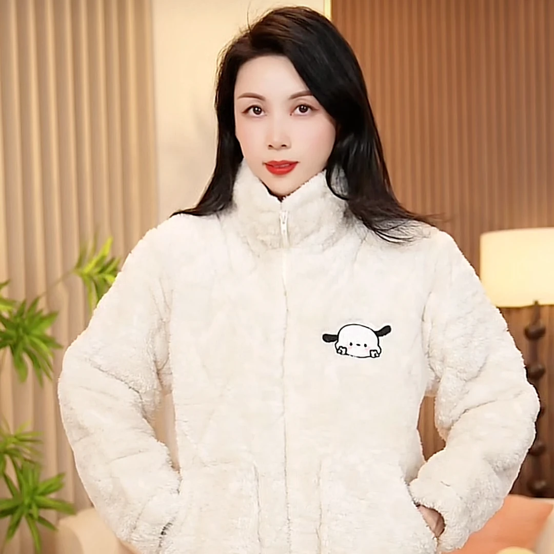 2024新款家居服库洛米冬季加绒加厚三层夹棉甜美款睡衣