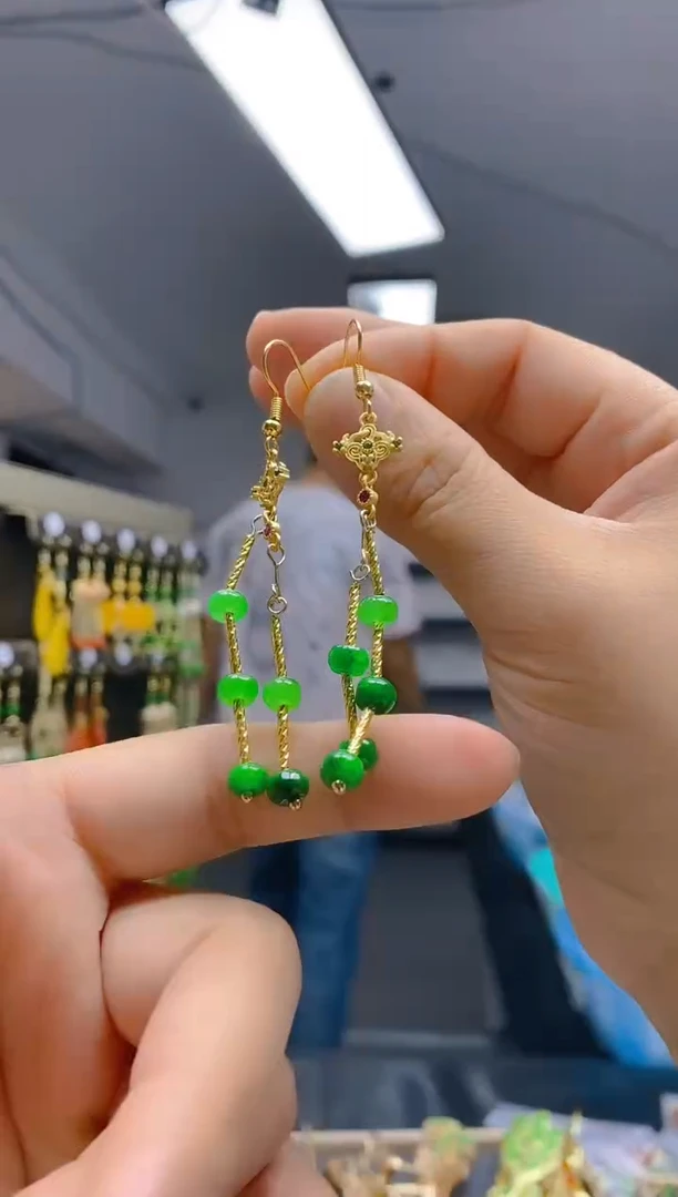 【闪购商品】翡翠耳饰合金083翡翠耳钩