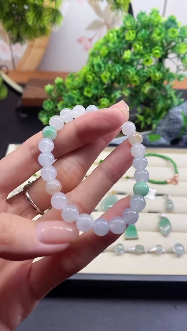 未镶嵌手串翡翠多样性发其一@@CMT