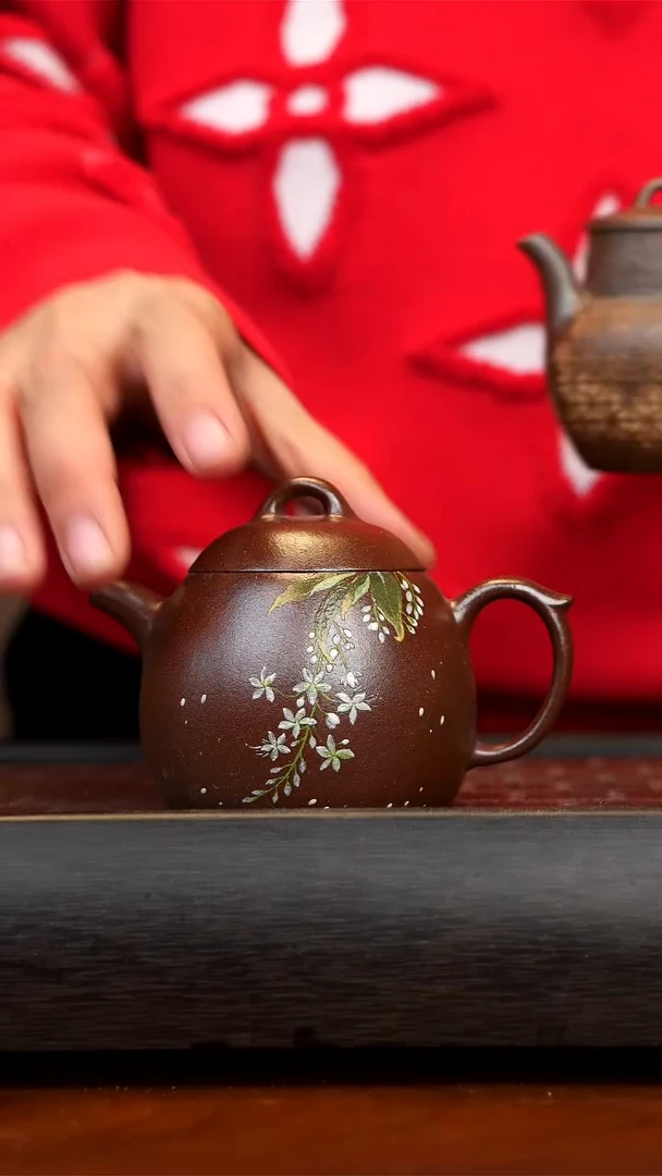 【闪购商品】紫砂茶壶柴烧飞把秦权壶