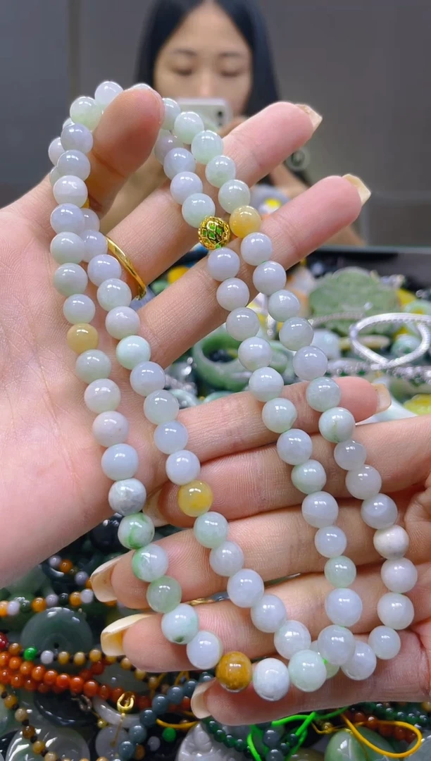 翡翠未镶嵌颈饰7MM/T/翡翠A货一图一物