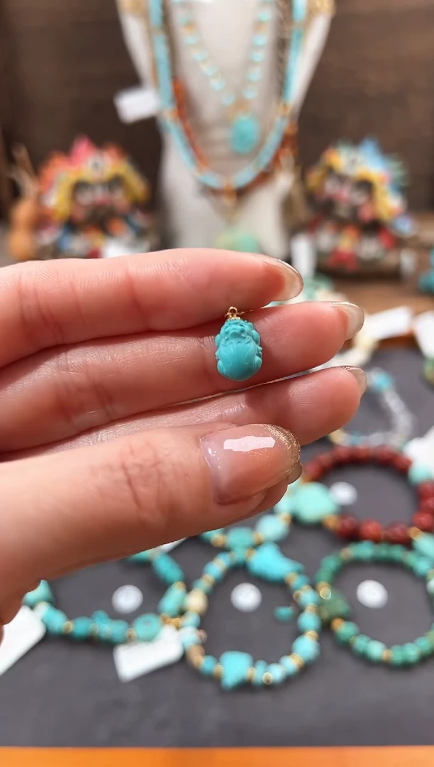 【闪购商品】绿松石提溜18K金镶嵌绿松石提溜