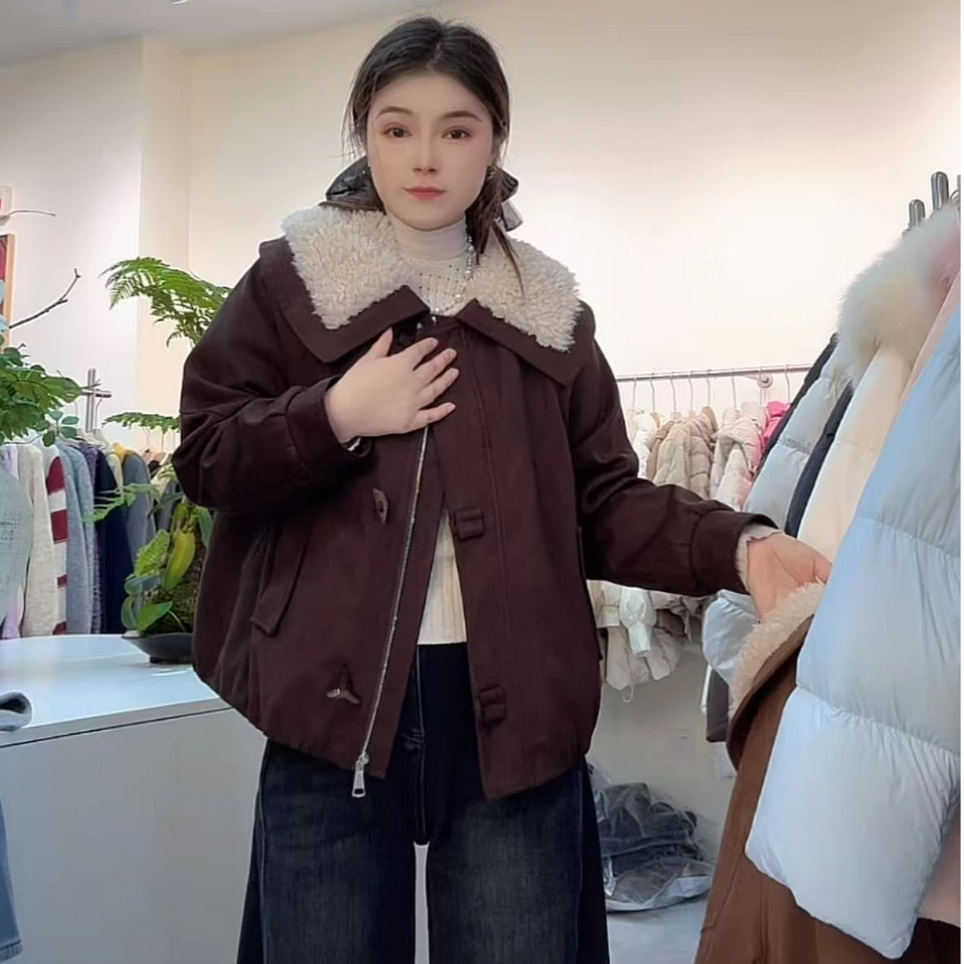 【小洁家女装】加绒加厚一体绒时尚百搭外套105