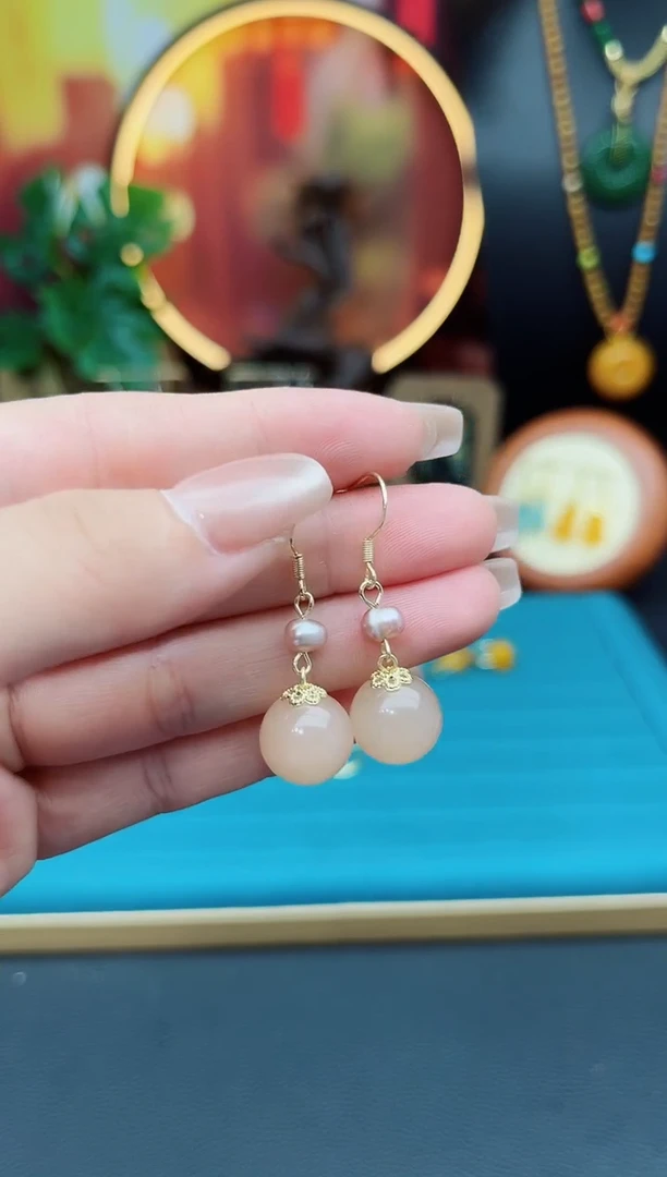 玛瑙/玉髓耳饰银S925镶嵌218000