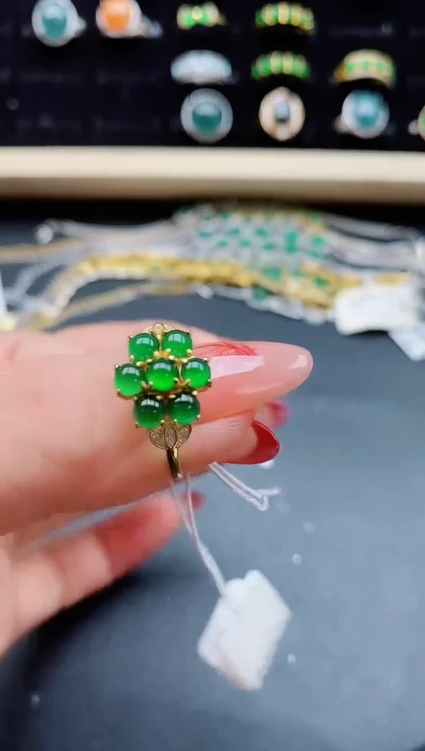 【闪购商品】翡翠戒指银S925镶嵌508550