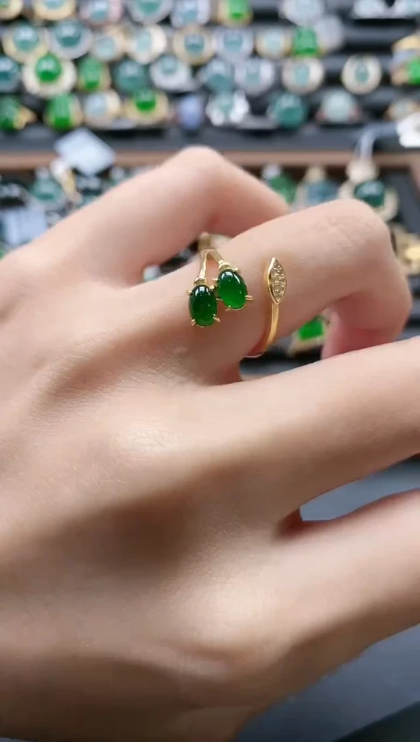 【闪购商品】翡翠戒指银S925镶嵌5111