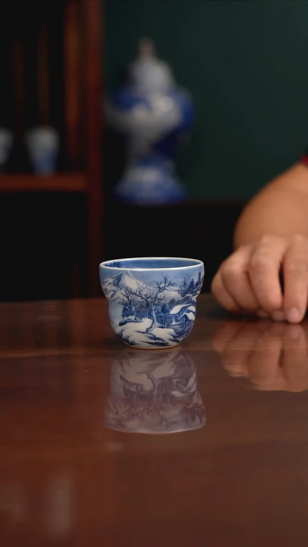景琳藏青花北派山水