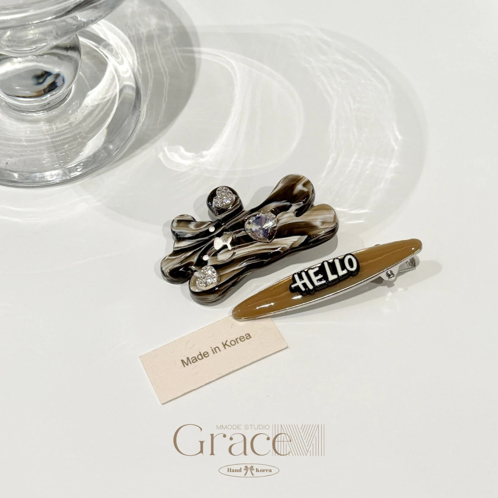 「重工系列-心心熊」韩国25四季百搭刘海夹侧边夹顶夹鸭嘴夹