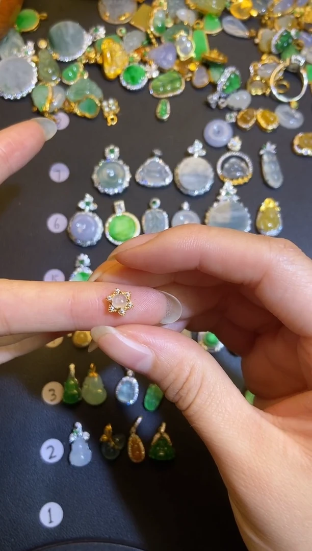 吊坠(不含链)银S925镶嵌翡翠1