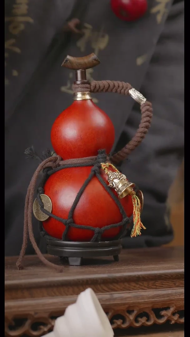 【闪购商品】134号精品天然大漆工艺防渗内胆酒葫芦~
