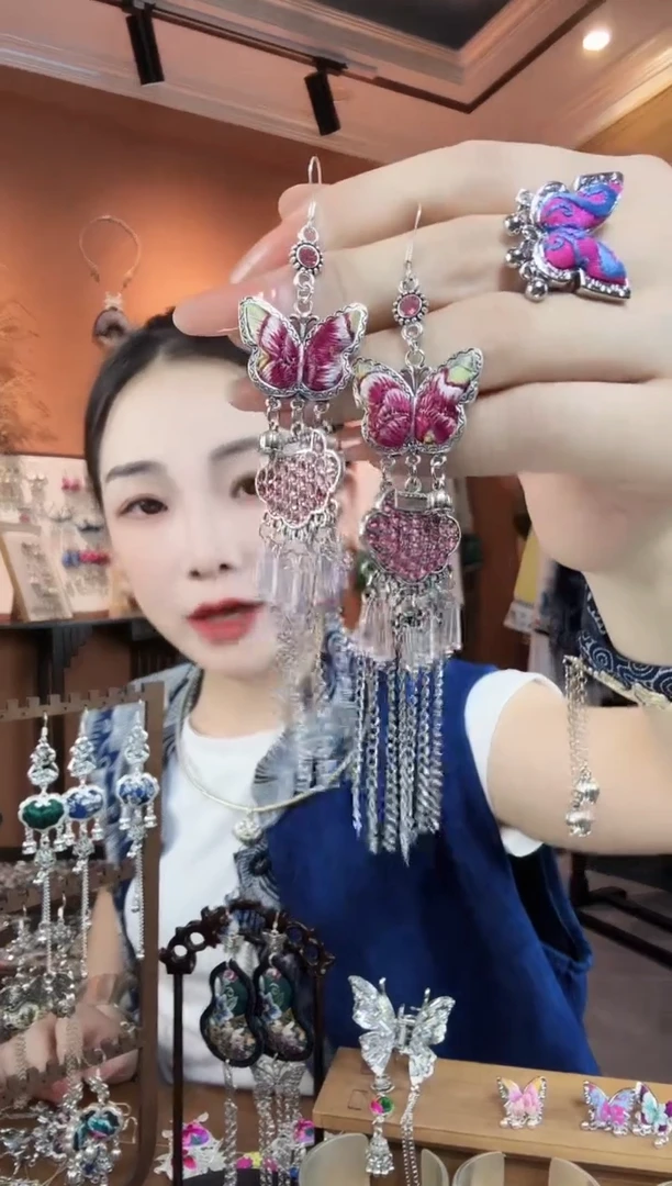 刺绣纯手工民族风耳环
