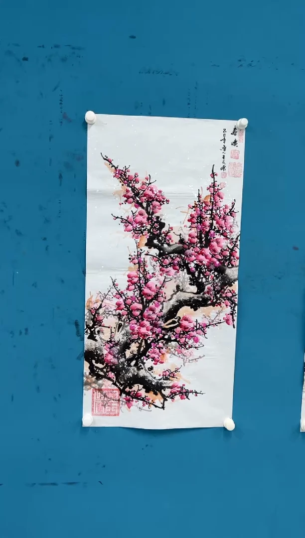 国画王夫怀-三尺白宣 粉梅-041
