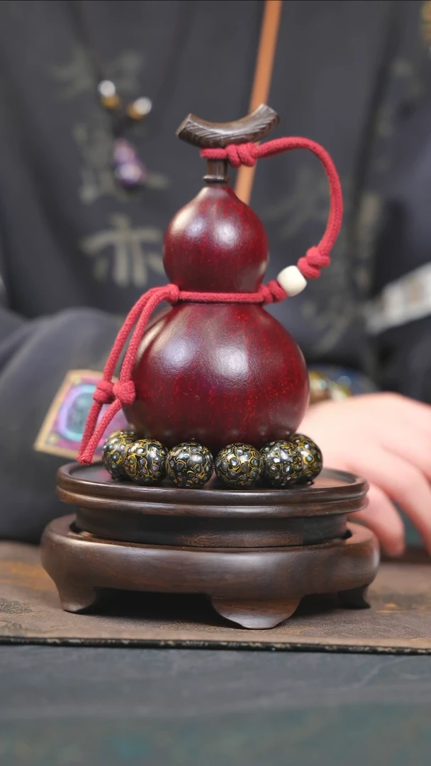 【闪购商品】YH182大漆酒葫芦不包手串及旋转底座
