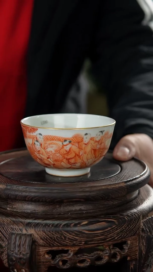 【闪购商品】038小王严选矾红童子人物画片主人杯