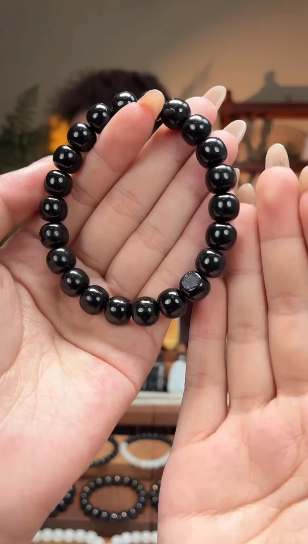 未镶嵌手串和田玉墨9-10老