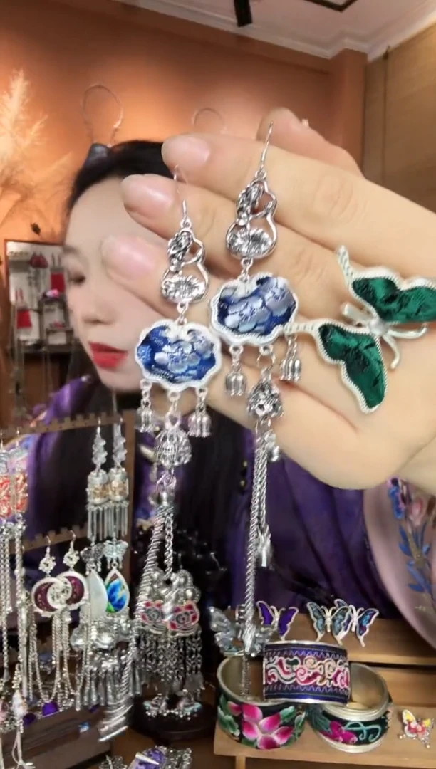 刺绣纯手工民族风耳环